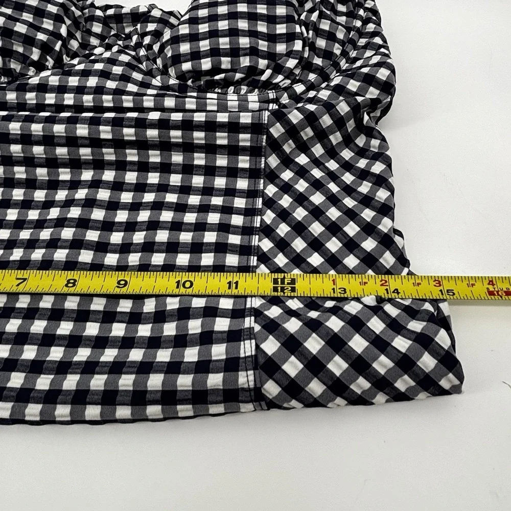 Tory Burch Women's Gingham Check Blue White Underwire One Piece Swimsuit XL